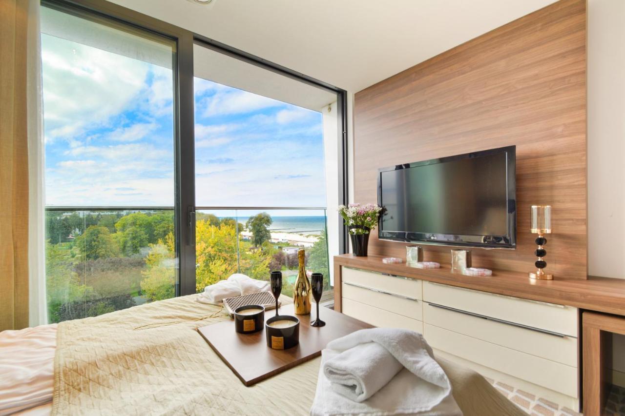 Marine Hotel Apartament Prywatny Studio Widok Na Morze Basen Sauna Jacuzzi 5 Pietro 科沃布热格 外观 照片
